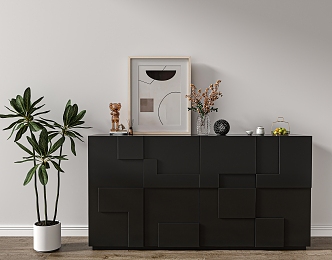 Modern Decorative Cabinet Black Decorative Cabinet 3d model