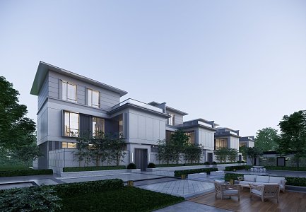 Modern Townhouse Villa 3d model