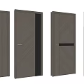 Modern Gray Swing Doors With Wooden Texture And Diverse Design Styles
