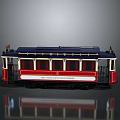 Vintage Brussels 1888 Tram Model With Red White And Blue Exterior