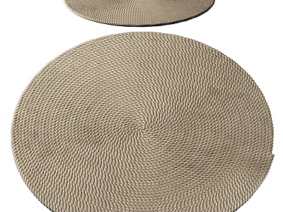 Soft Woven Beige Round Carpet With Spiral Pattern For Home Decor 3d model