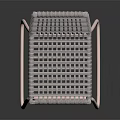 Modern Woven Chair with Light Colored Seat Backrest and Curved Metal Legs Design
