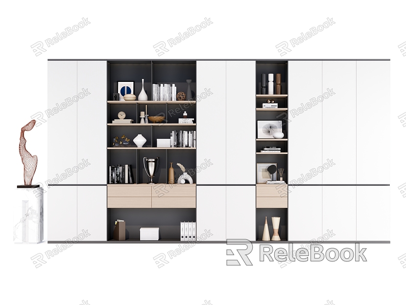 Modern Bookcase Simple Display Cabinet model