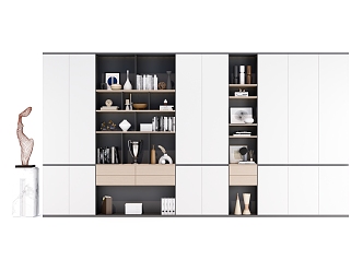 Modern Bookcase Simple Display Cabinet 3d model