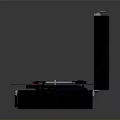 ION Black Open Case Turntable With Colorful Vinyl Record And Handle