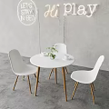 Nordic Casual Table and Chair Combination Casual Table and Chair 3d model
