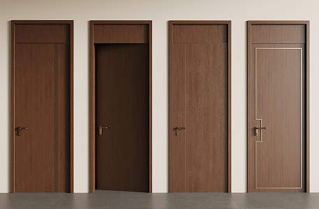 New Chinese Door Top Door Interior Door Single Door 3d model