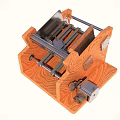Wooden Frame Mechanical Device With Metal Components And Structural Details