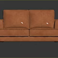 Modern Orange Two Seater Sofa With Slim Black Legs And Upholstered Design