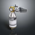 Industrial Mechanical Device With Yellow Silver Casing Cylindrical Body Pressure Gauge And Top Nozzle
