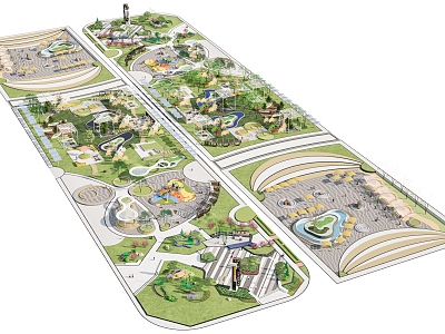 Pocket Park Linear Park Children's Park People's Activity Site Landscape Park Municipal Park 3d model