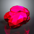 Vibrant Red Polyhedral Stone Crystal Featuring Shiny Surface And Reflective Design 3d model