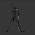 Military Style Heavy Duty Machine Gun With Tripod Stand Ammunition Belt And Metal Body