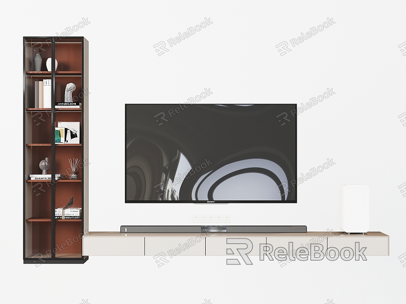 Modern Living Room TV Background Wall TV Cabinet Balcony Locker Wine Cabinet Decorative Cabinet Switch Socket model