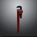Red Pipe Wrench With Adjustable Jaw And Heavy Duty Handle For Plumbing Tasks