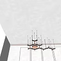 Modern Hexagonal Chandelier Design With Multiple Hanging Units And Ceiling Mounted Lighting 3d model