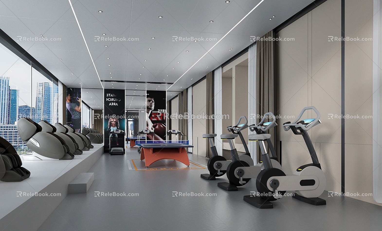 Modern Gym Terrace 3d model