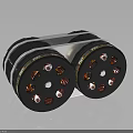 High Quality Dual Automotive Black Cylindrical Electric Motor Components With Red Parts