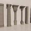 Classical Roman Columns Featuring Various Architectural Styles Different Heights And Decorative Details 3d model