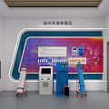 Modern Hot Work Operation Experience Zone With Safety Equipment And Display Wall 3d model