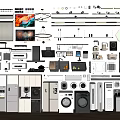 Assorted Daily Electrical Appliances Including Washing Machines Refrigerators TVs And Air Conditioners On