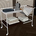 Modern mobile storage rack trolley 3d model