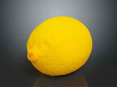 Fresh Yellow Lemon With Vibrant Skin And Juicy Texture On Dark Background 3d model