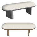 Modern Simple Sofa Bench with Light Gray Fabric Seat and Black Wooden Legs Design