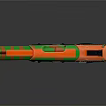 Stylish Orange Green Camouflage Pistol With Black Grip And Tactical Design