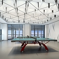 Modern table tennis room activity room 3d model