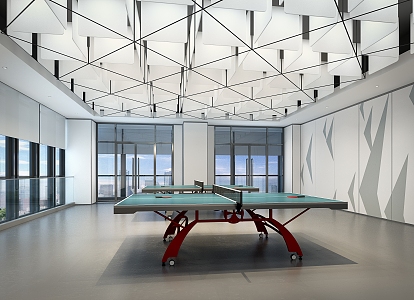 Modern table tennis room activity room 3d model