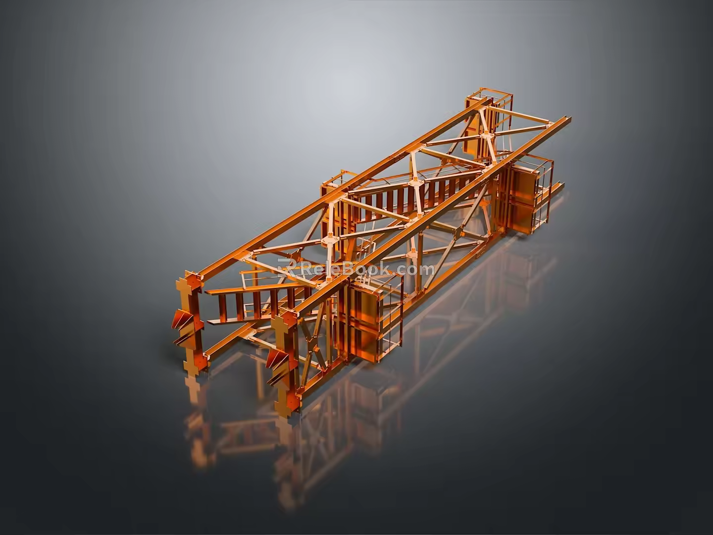 Iron frame large iron frame iron frame house factory industrial iron frame iron ladder rigid ladder work frame rigid scaffold 3d model