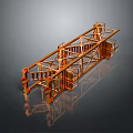 Iron frame large iron frame iron frame house factory industrial iron frame iron ladder rigid ladder work frame rigid scaffold 3d model