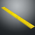 Yellow Plastic Ruler With Clear Measurement Markings On Gray Background 3d model