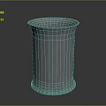 Tall Cylindrical Silver Metal Vessel With Smooth Polished Surface And Rimmed Edges