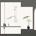 Modern porch partition skylight hanging picture 3d model