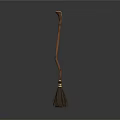 Traditional Household Broom With Wooden Handle And Bristle Cleaning Head