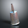 Vintage Metal Oil Can With Rustic Finish And Spout Design