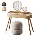 Dressing Table Dressing Chair Dressing Stool Makeup Mirror 3d model