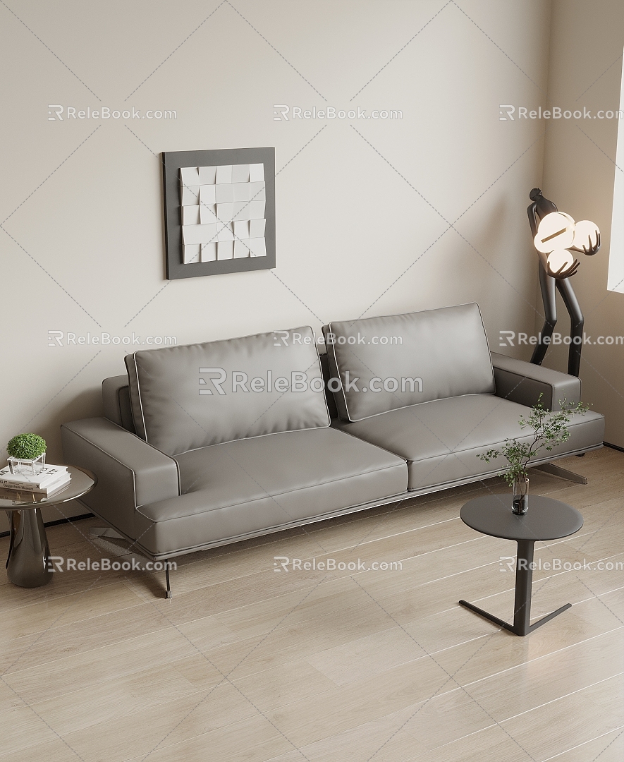 Leather two-seat sofa Leather two-seat sofa 3d model