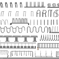 Urban Public Facilities Featuring Metal Railings Handrails And Safety Barrier Designs