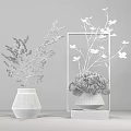 Modern Vases With Red Roses And Decorative Branches For Home Decor