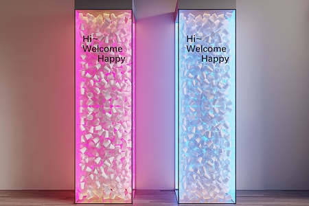 Decorative Column Acrylic Light Box Column Modeling Column Interior Art Device 3d model