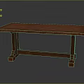 Solid Wooden Table With Rectangular Smooth Top And Sturdy Brown Legs Design