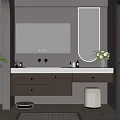 Modern Bathroom Vanity With Backlit Mirror Wooden Cabinets And Warm Lighting