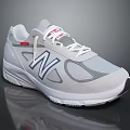 New Balance Gray And White Casual Sneakers With Blue N Logo And Comfortable Design