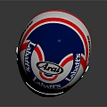 Cartoon Racing Driver Figure In Blue Suit With Canon Renault Helmet