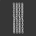 Decorative Assorted Silver Metal Chains with Different Link Patterns and Textures