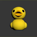 Cute Yellow Rubber Duck Toy with Orange Beak on Dark Reflective Surface