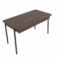 Modern Minimalist Dining Table With Wooden Top And Metal Legs Design